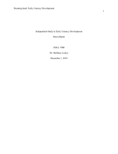 Annotated Bibliography Early Literacy Literature