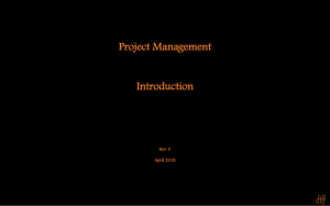 Introduction Project Management
