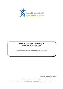 SPECIFICATION TECHNIQUE ONE ST N T25 P25