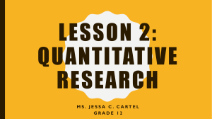 Lesson 2 Quantitative Research