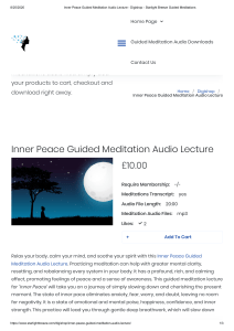 Inner Peace Guided Meditation Audio Lecture