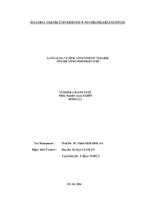 Satınalma ve Risk Yönetimi Yüksek Lisans Tezi