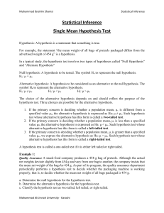 HO5 Hypothesis Test (Single Mean)