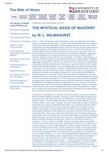 THE MYSTICAL BASIS OF MASONRY - University of Bradford   Web of Hiram   Walter Leslie Wilmshurst Section