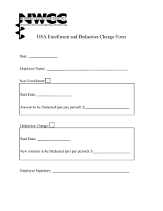HSA Enrollment Change Form