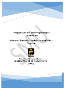 MBA PROJECT SYNOPSIS AND PROJECT REPORT