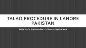 Get Advised For Talaq Procedure in Pakistan By Professional