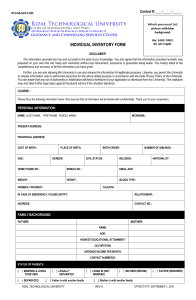 INDIVIDUAL INVENTORY FORM new