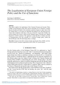 Cardwell - legalisation of european union foreign policy and the use of sanctions