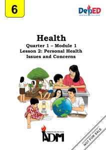 health6 q1 mod1 lesson2 Personal Health Issues a nd Concerns FINAL08032020