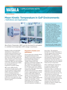 Vaisala - Mean Kinetic Temperature in GxP Environments