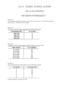 Revision worksheet