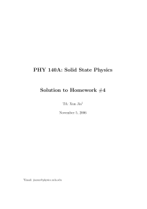 PHY 140A Solid State Physics Solution to