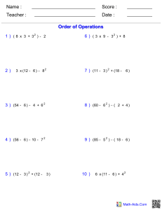1.order of operations