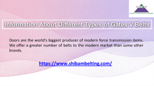 Information About Different Types of Gates V Belts