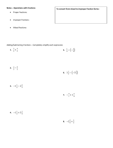 Operations with Fractions Notes