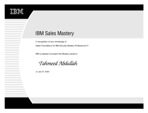 Sales Foundations for IBM Security Mastery Professional V1 - Tahmeed