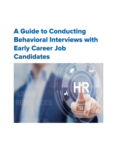 Behavioral Interviewing Guide for Early Career Candidates