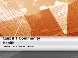 Q1W1 QUIZ (Community Health)
