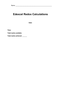Edexcel A Level Chemistry Redox Calculations