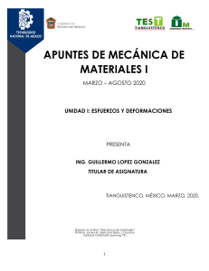 Mecánica de Materiales I - U1