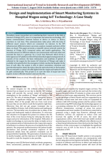 Design and Implementation of Smart Monitoring Systems in Hospital Wagon using IoT Technology A Case Study