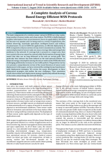 A Complete Analysis of Corona Based Energy Efficient WSN Protocols