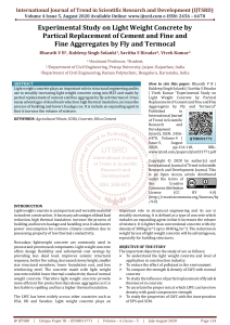 Experimental Study on Light Weight Concrete by Partical Replacement of Cement and Fine and Fine Aggeregates by Fly and Termocal