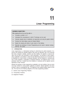 12. Chapter 11 - Linear Programming