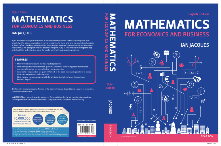 Mathematics Mathematics For Economics An