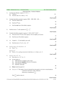 End of year 1 - exam review