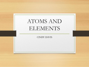 ATOMS AND ELEMENTS, PERIODIC TABLE, MOLECULES