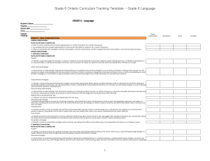 grade 6 ontario curriculum tracking template