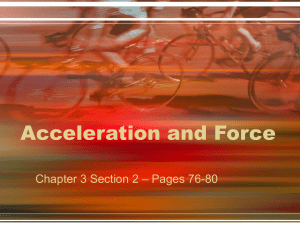 Acceleration  - Glencoe Ch 3-2