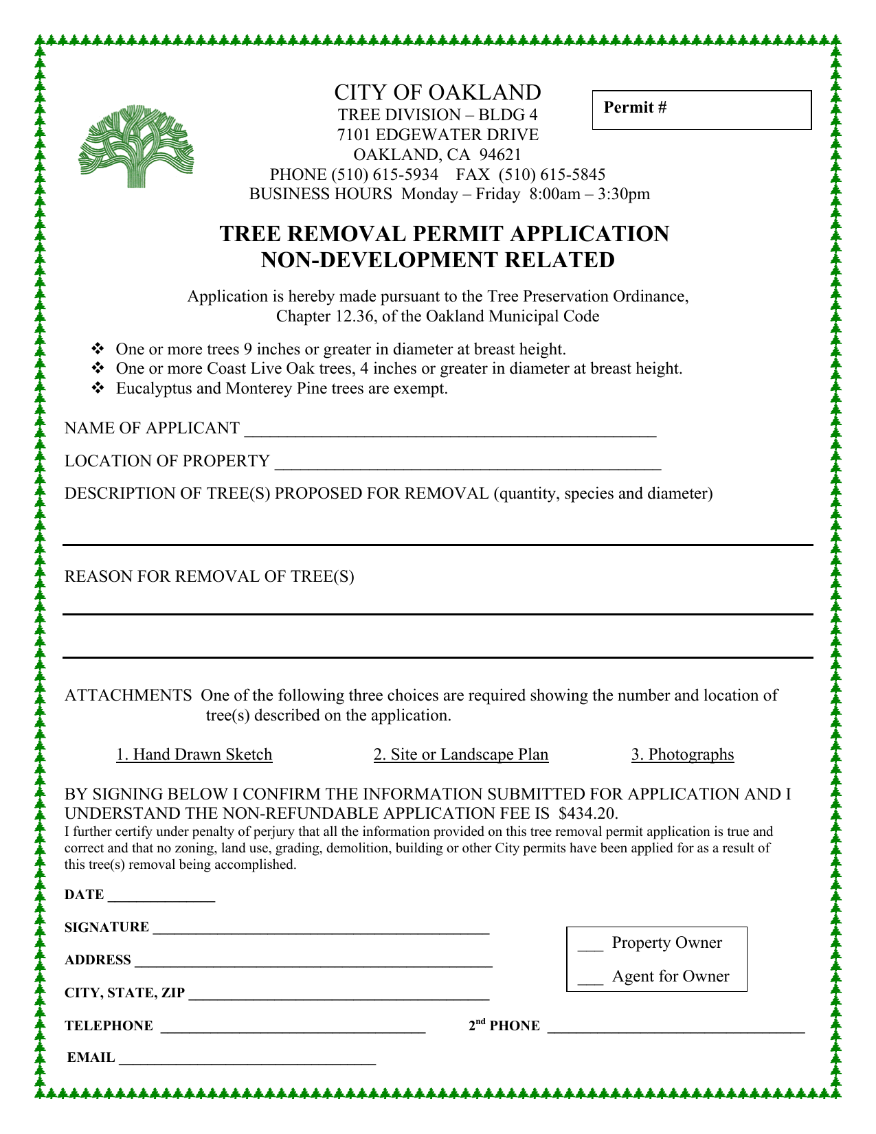 City of oakland tree removal permit