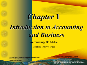 Accounting & Business Introduction: Chapter 1 Presentation