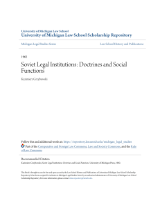 Soviet Legal Institutions  Doctrines and Social Functions