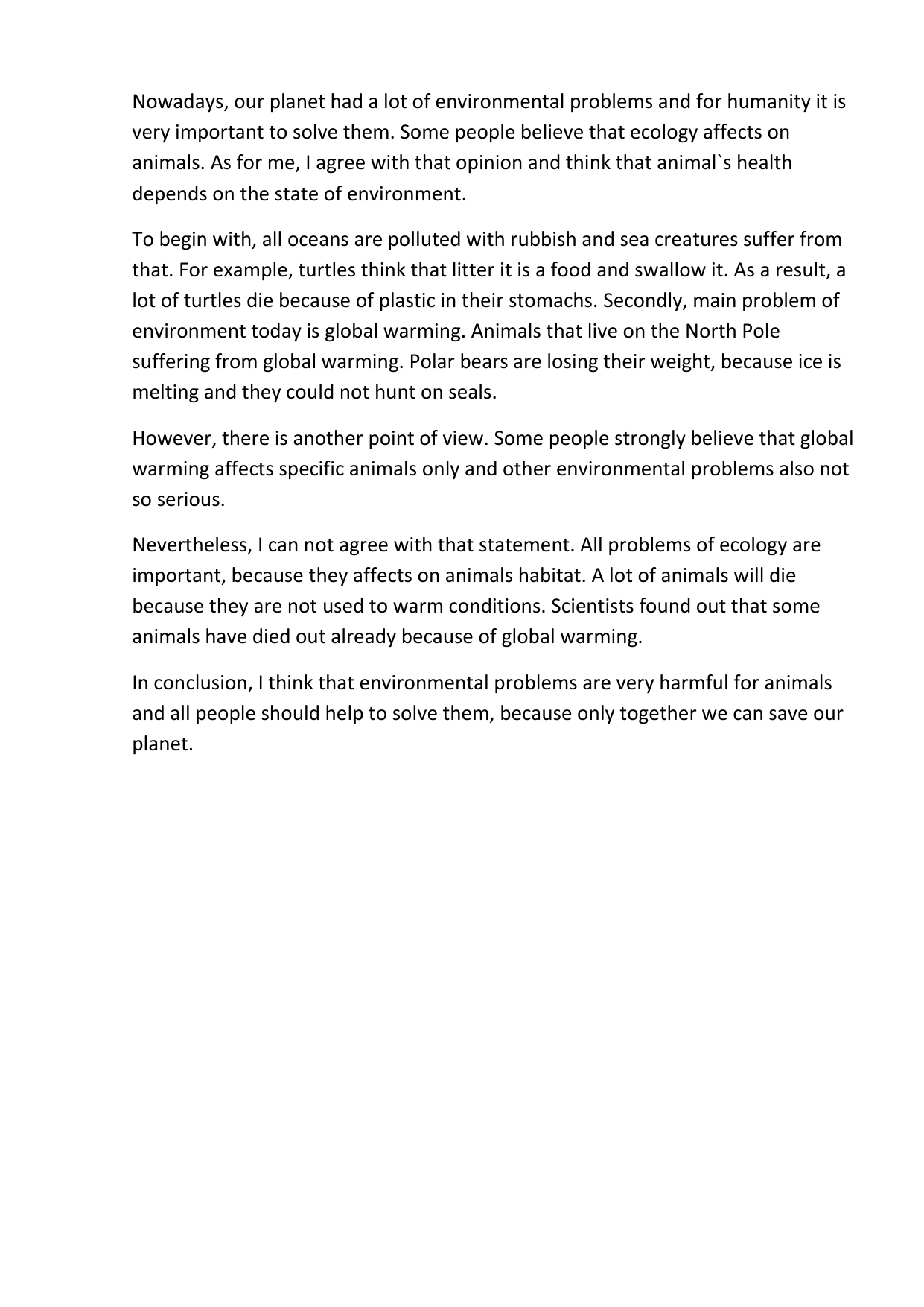 essay about ecology problems