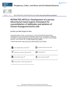 RETRACTED ARTICLE Development of a porous bifunctional metal organic framework for cyanosilylation of aldehydes and ablation of human