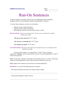 Run on sentences