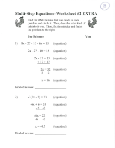 multi step equations packet (with error analysis)