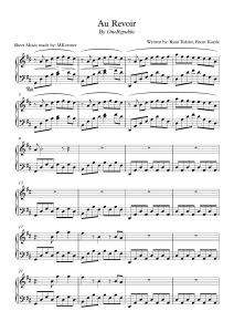 Au Revoir sheet music - Full Score