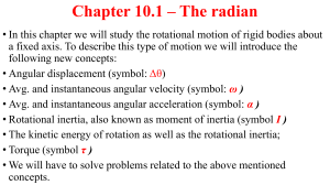 Chapter 10-1 The radian