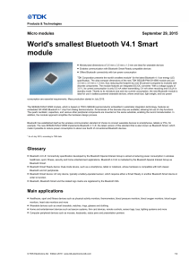 Smallest Bluetooth module TDK