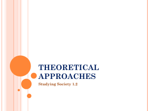 THEORETICAL APPROACHES IN SOCIOLOGY