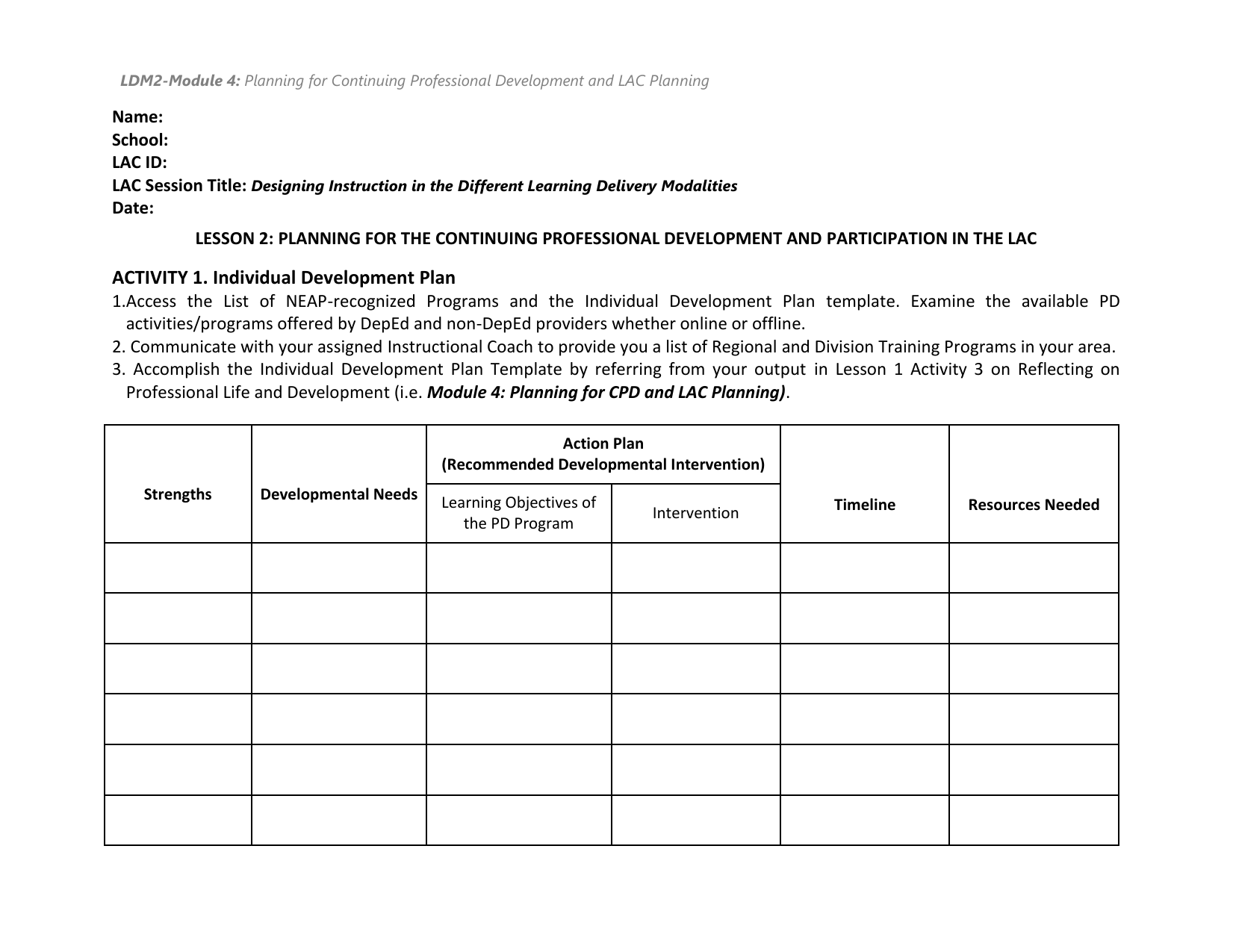 Individual Development Plan For Teachers 2022 Deped - Design Talk