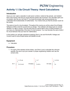 Circuit Theory: Ohm's & Kirchhoff's Laws Activity