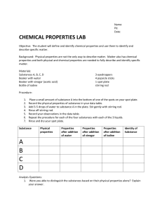Chemical Properties Lab