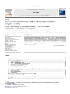 Response Surface Methodology (RSM) in Analytical Chemistry