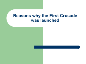 Launching of 1st Crusade